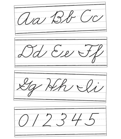 Farmhouse Alphabet Line: Cursive Bulletin Board Set