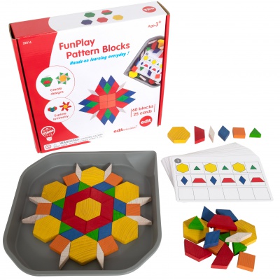Fun Play Pattern Blocks Kit for Kids