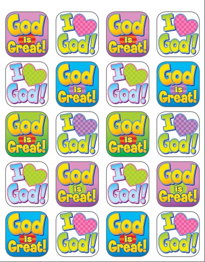 God Is Great Stickers 120 Pack 1 x 1