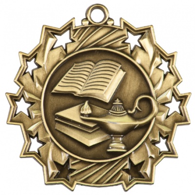 Gold Lamp Medal with Ribbon