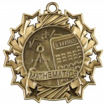 Gold Math Medal with Ribbon