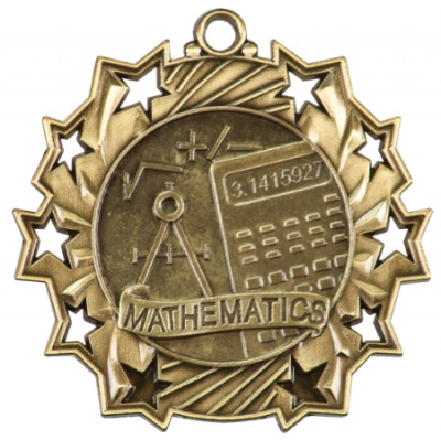 Gold Math Medal with Ribbon
