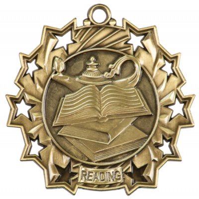 Gold Reading Medal with Ribbon
