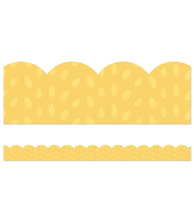 Grow Together Yellow with Painted Dots Scalloped Borders
