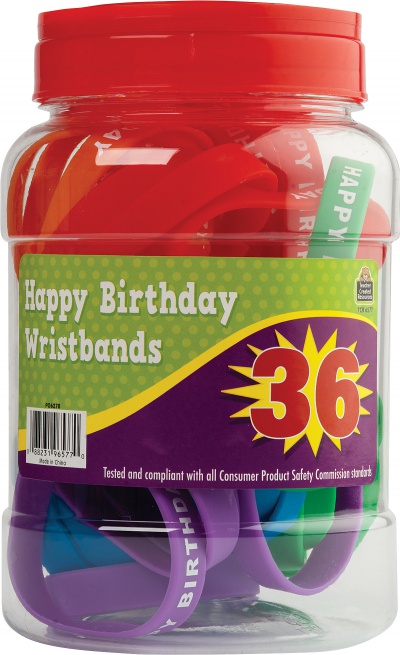 Happy Birthday Wristbands Pack of 36