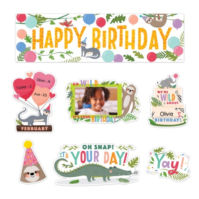 Happy BirthdayJungle Friends Mini Bulletin Board Set