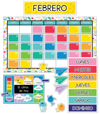 Happy Place Spanish Calendar Bulletin Board Set