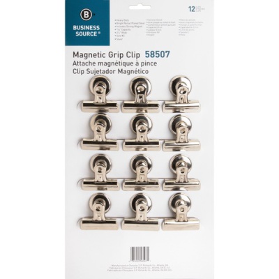 Heavy Duty Magnetic Grip Clips Pack of 12 Silver 2.25