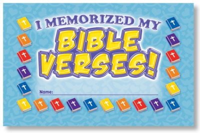 I Memorized My Bible Verse Punch Card
