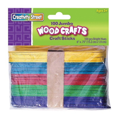 Jumbo Craft Sticks, Bright Hues, 60 pieces