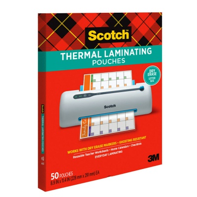 Laminating Pouches, 3 mil, 9 x 11.5, Dry Erase, 50/Pack