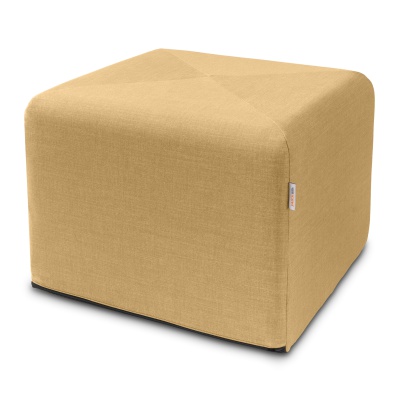 Large Square Foam Ottoman Wheat Gold
