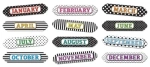 Magnetic Die-Cut Accent, Black and White Designs Months of the Year
