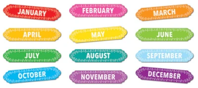 Magnetic Die-Cut Border, Chalk Loops Months of the Year