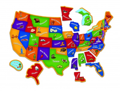 Magnetic U.S. Map Puzzle
