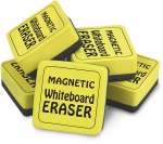 Magnetic Whiteboard Erasers, 2" x 2" Yellow, Set of 12