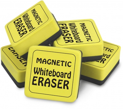 Magnetic Whiteboard Erasers, 2 x 2 Yellow, Set of 12