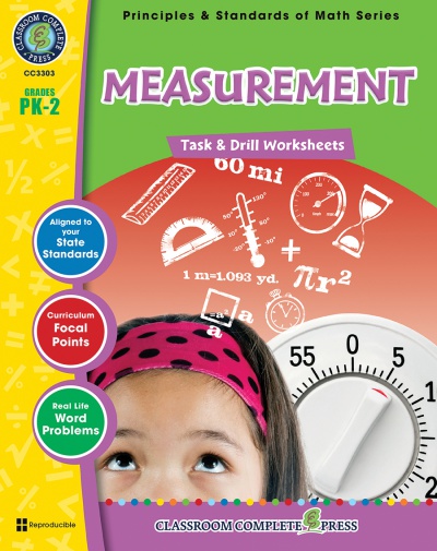 Math Task & Drill Worksheets, Measurement, Grades PreK-2