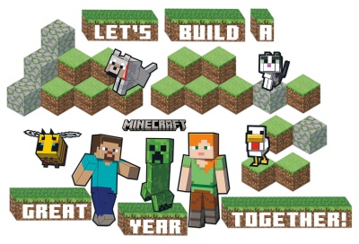 Minecraft Building A Great Year Bulletin Board Set