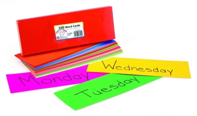 Mini Word Cards Assorted Colors 2.5 x 11.5