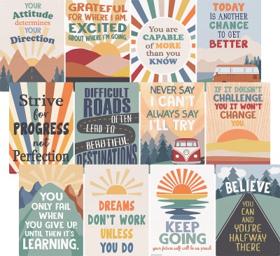 Moving Mountains Road Trip Positive Sayings Small Poster Pack