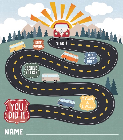 Moving Mountains Road Trip Reward Trackers with Stickers