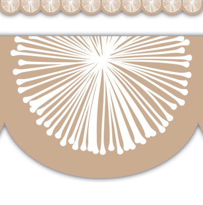 Natural Poms Scalloped Die-Cut Border Trim