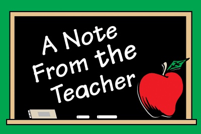 A Note from the Teacher Postcards Apple Chalkboard