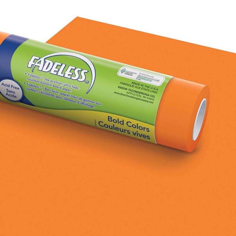 Orange Fadeless Paper 24" x 60' Solid Color Roll