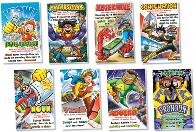 Parts of Speech Superheroes Bulletin Board Set