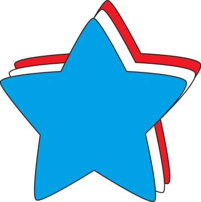 Patriotic Star Tri Color Large Cutouts Pack of 31