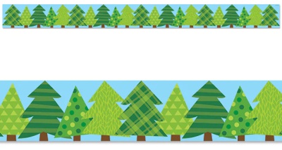 Patterned Pine Trees Border WF, EZ Border 48'