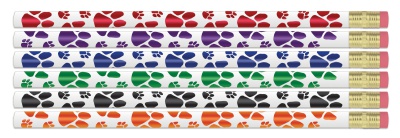 Paw Prints Pencils, Pack of 12