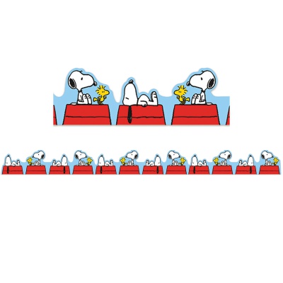 Peanuts Snoopy on Doghouse Extra Wide Die-Cut Deco Trim