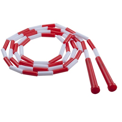 Plastic Segmented Jump Rope, Red/White, 7'