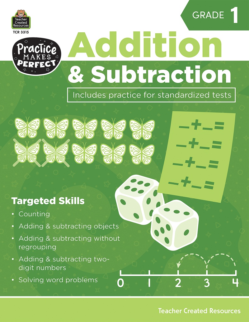Addition & Subtraction Practice Workbook | Grade 1 Math