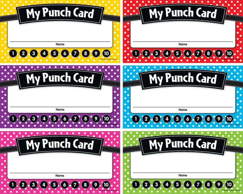 Polka Dots Punch Cards 60 Each