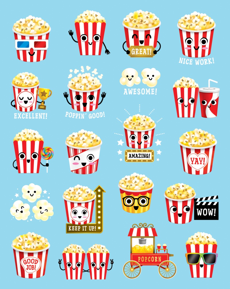 Popcorn Sticker Samples Popcorn Smelly Stickers – Teacher Created Resources