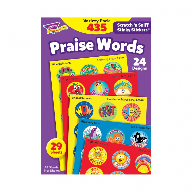Praise Words Stinky Stickers Variety Pack