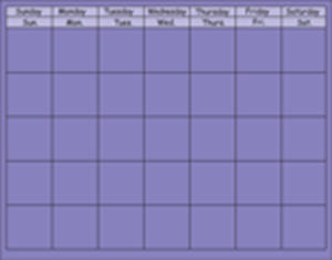 Purple Blank Horizontal Calendar 28 x 22