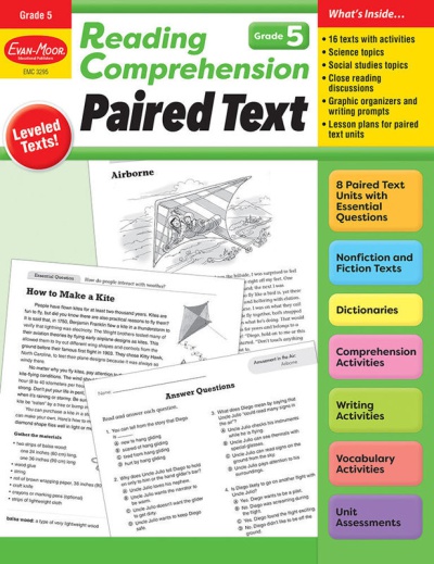 Reading Comprehension Paired Text, Workbook Grade 5