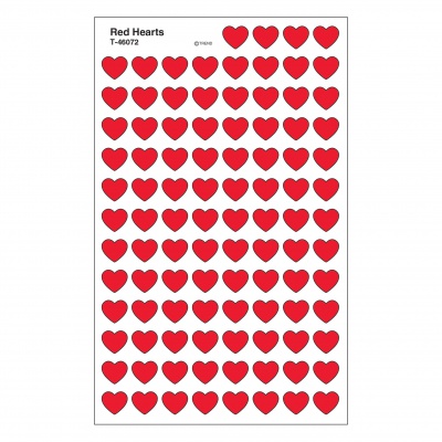 Red Hearts Supershape Stickers