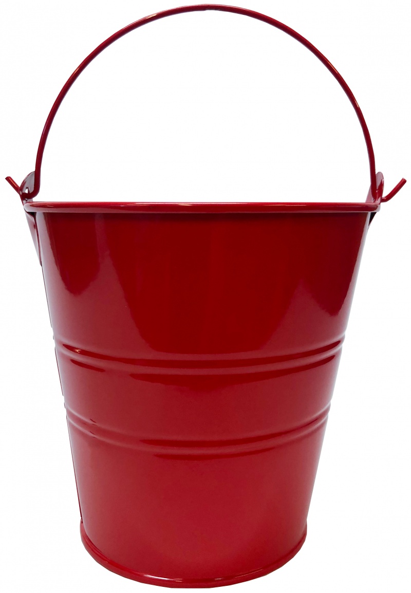 Red Metal Bucket Small – Charmed Craft and Party Inc