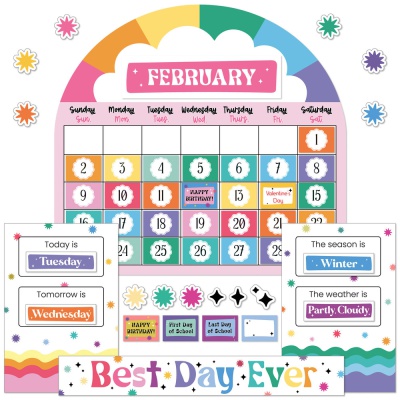 Retro Remix Calendar Bulletin Board Set