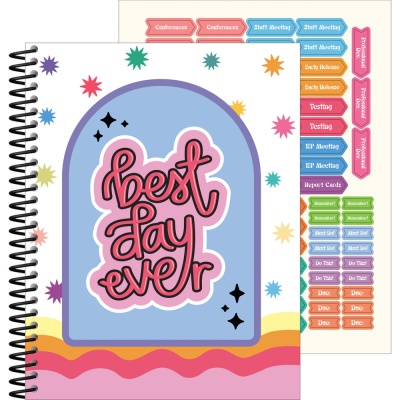 Retro Remix Teacher Planner Best Day Ever
