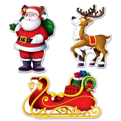 Santa, Sleigh & Reindeer Cutouts