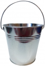 Silver Metal Bucket Small