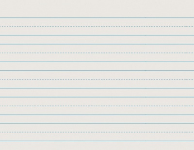 Skip-A-Line Ruled White Newsprint, 11 x 8.5, 1 Rule, 1/2 Dot, 1/2