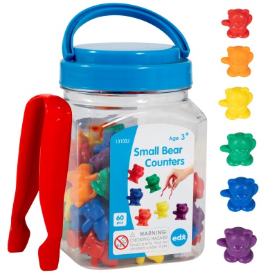 Small Bear Counters Set of 60 with Tweezer