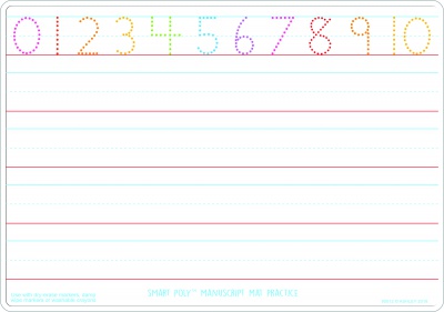 Smart Poly Wipe off Double-Sided Learning Mat, Manuscript Handwriting